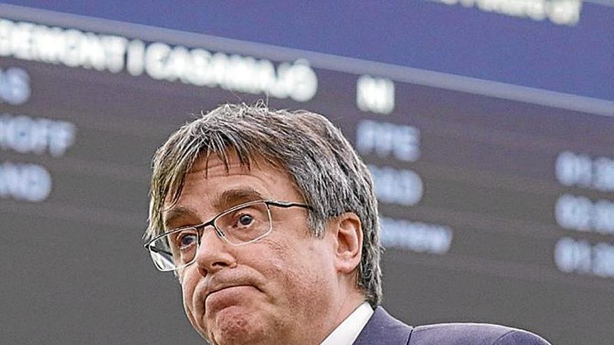 Puigdemont, durante un pleno en Estrasburgo. | FOTO: EFE