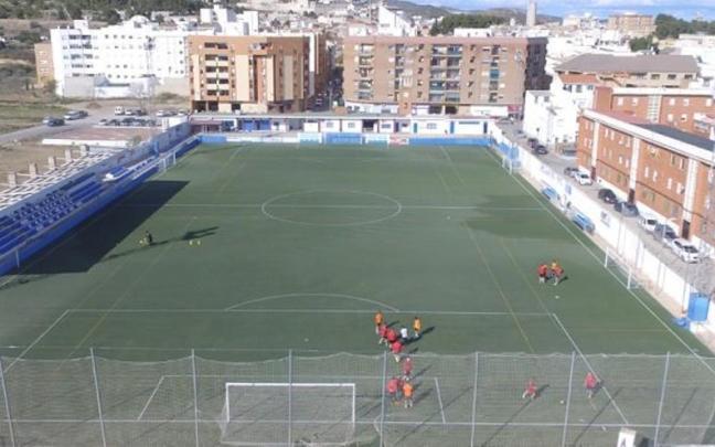 Vista aérea del estadio Beltrán Báguena, campo del CD Buñol