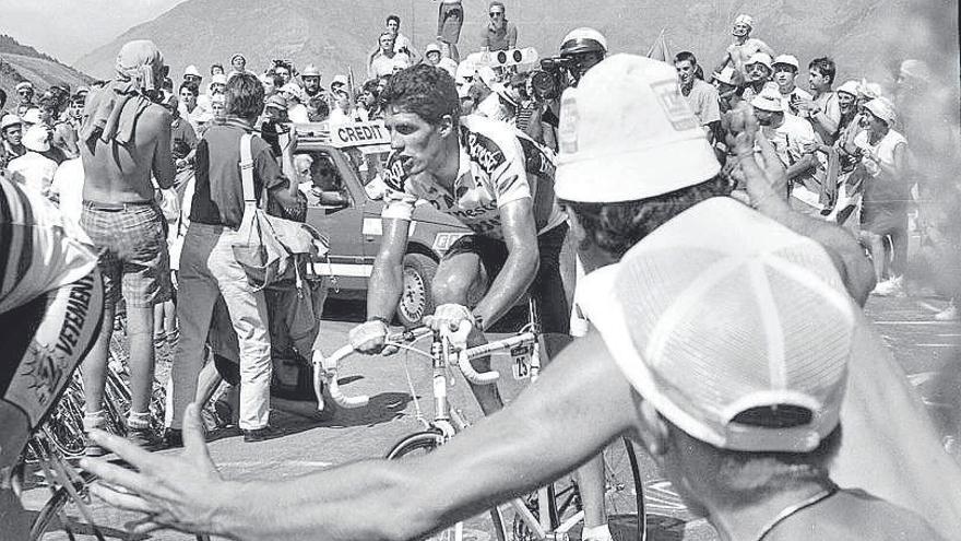 Indurain, durante la subida al Tourmalet