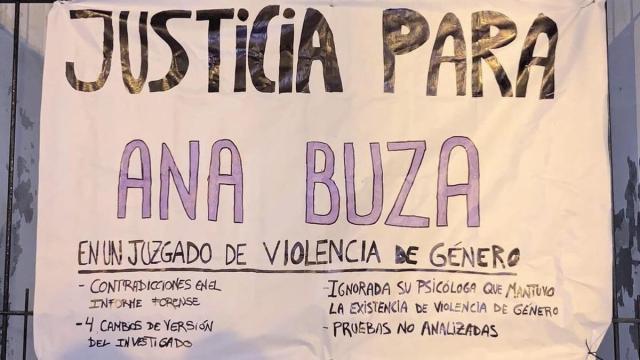 Cartel reivindicativo por la muerte de Ana Buza.