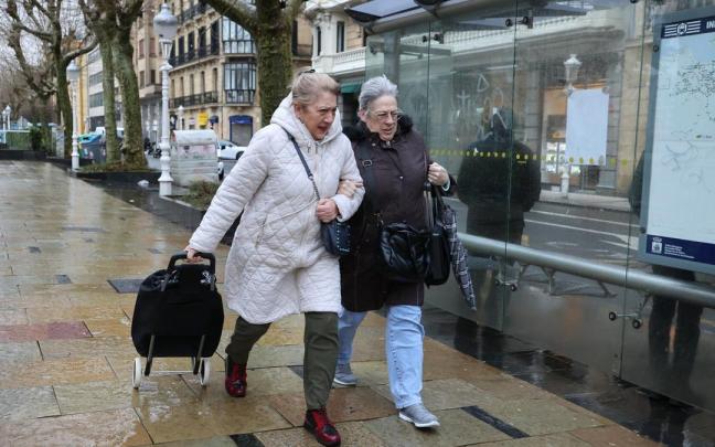 Temporal de lluvia en Donostia.