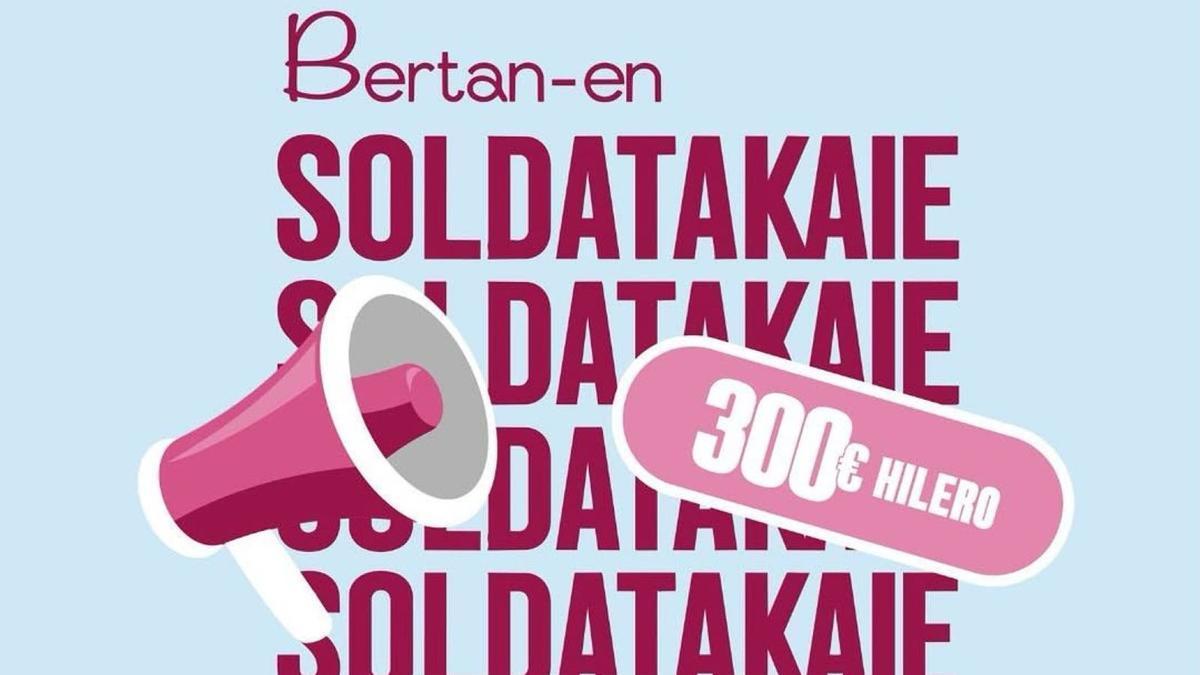 Cartel anunciador del sorteo organizado por los comerciantes de Azpeitia.