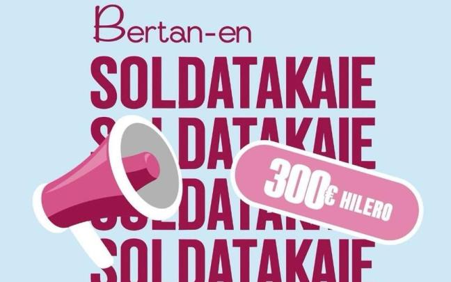 Cartel anunciador del sorteo organizado por los comerciantes de Azpeitia.