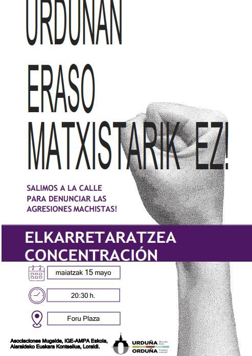 Convocatoria de la concentración de rechazo a las agresiones machistas