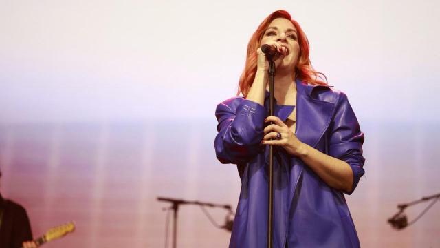 Leire Martínez durante un concierto