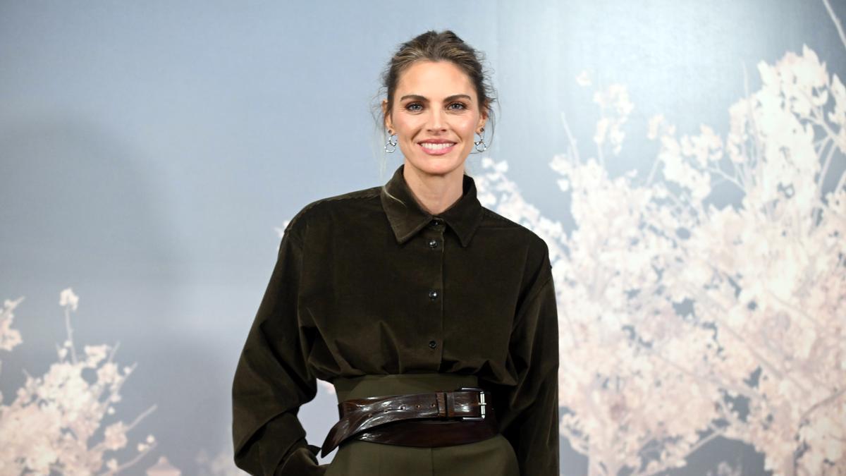 La actriz Amaia Salamanca, en el photocall de un evento