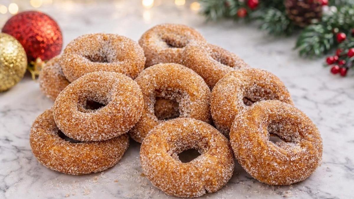 Rosquillas navideñas con sabor a turrón de Jijona.