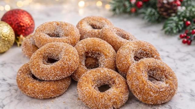 Rosquillas navideñas con sabor a turrón de Jijona.