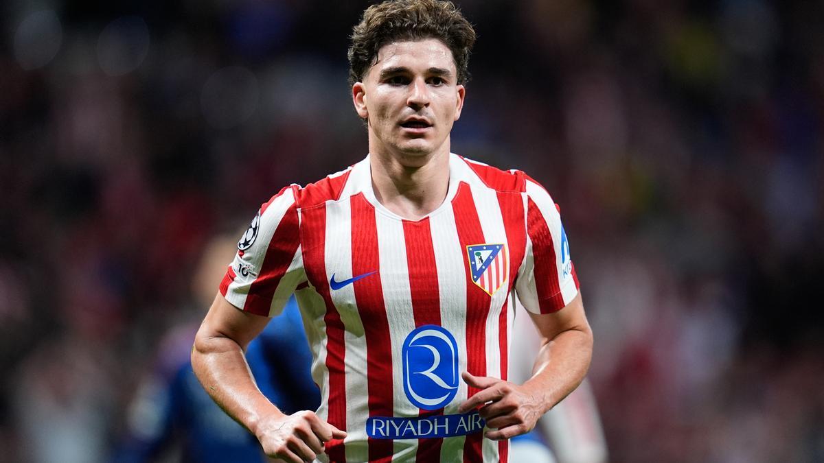 El futbolista argentino Julián Alvarez, durante un partido de la presente temporada.