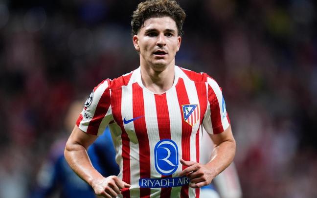 El futbolista argentino Julián Alvarez, durante un partido de la presente temporada.