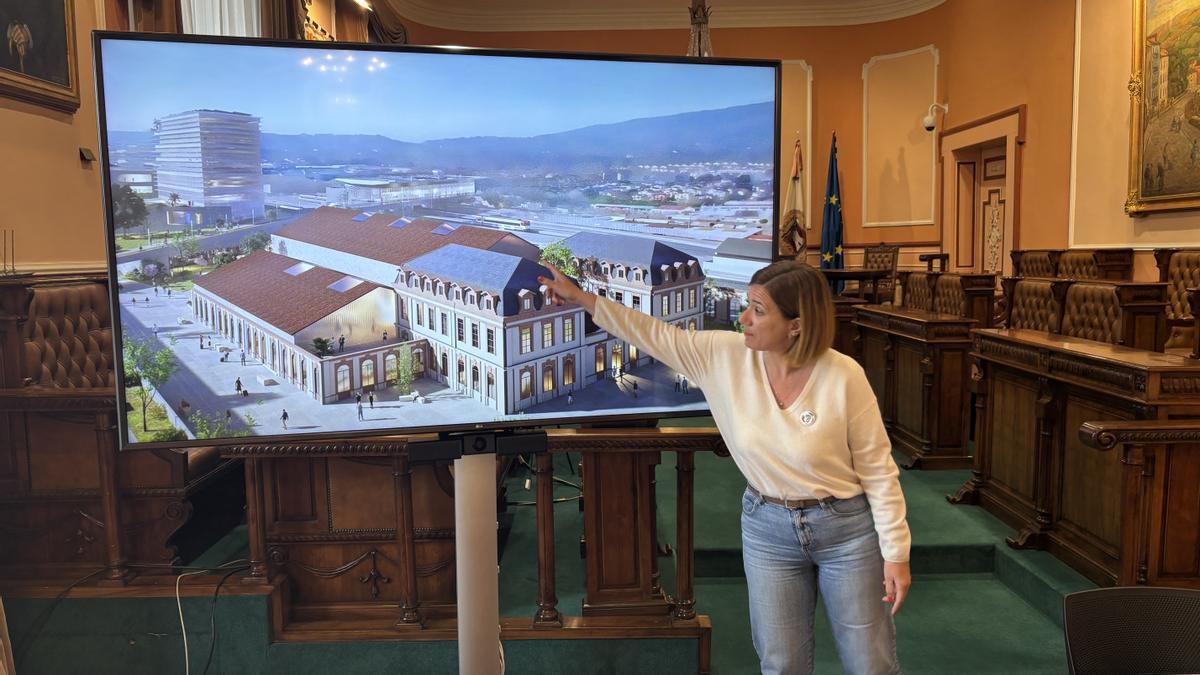 La alcaldesa de Irun, Cristina Laborda, esta mañana en el Ayuntamiento.