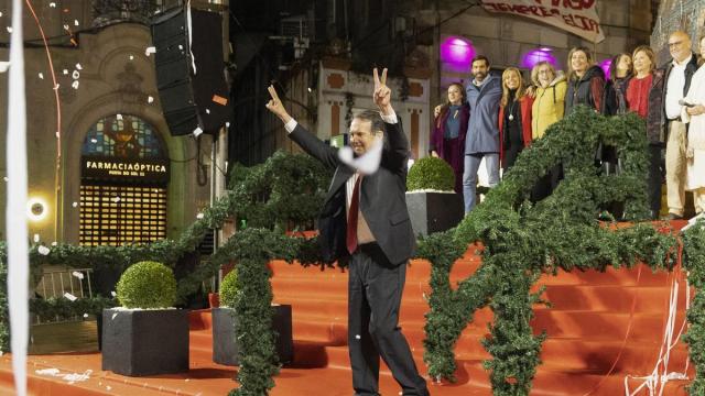 Abel Caballero, alcalde de Vigo, durante el encendido de luces.