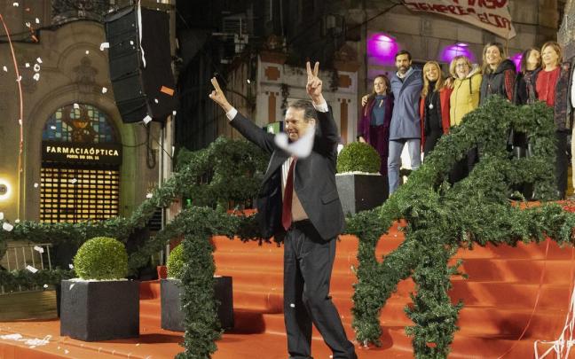 Abel Caballero, alcalde de Vigo, durante el encendido de luces.