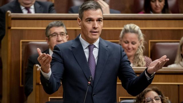 Pedro Sánchez, en el pleno del Congreso.