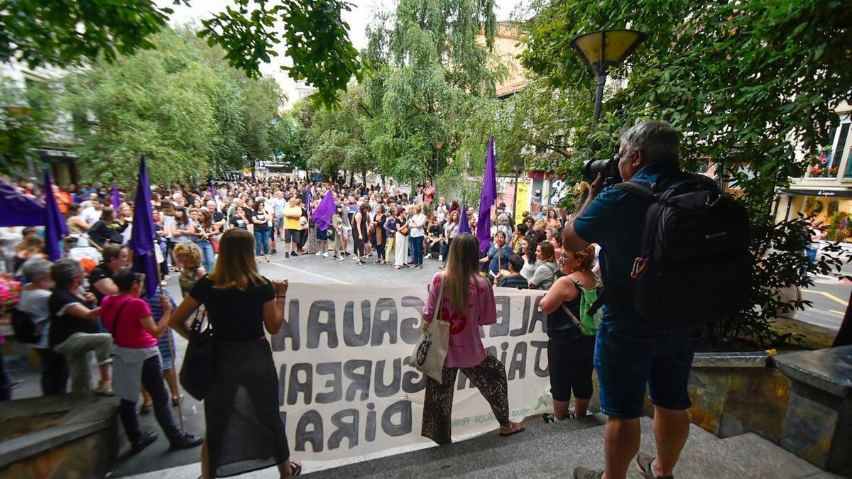 Imagen de archivo de una concentración contra las agresiones sexuales en Euskadi.