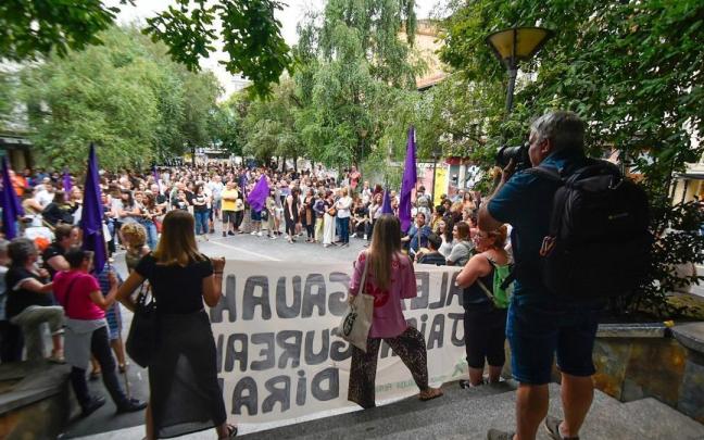 Imagen de archivo de una concentración contra las agresiones sexuales en Euskadi. / Arnaitz Rubio Imagen de archivo de una concentración contra las agresiones sexuales en Euskadi.