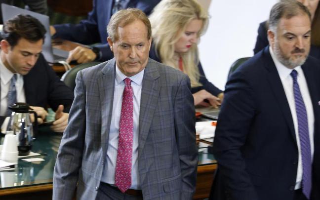 El fiscal general de Texas, Ken Paxton, durante su juicio político. El fiscal general de Texas, Ken Paxton, durante su juicio político.