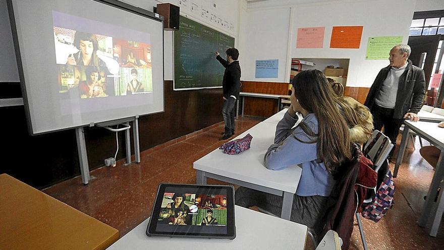 Taller de cine del IES Miguel de Unamuno, uno de los 13 primeros centros que se sumaron al proyecto Hauspoa.