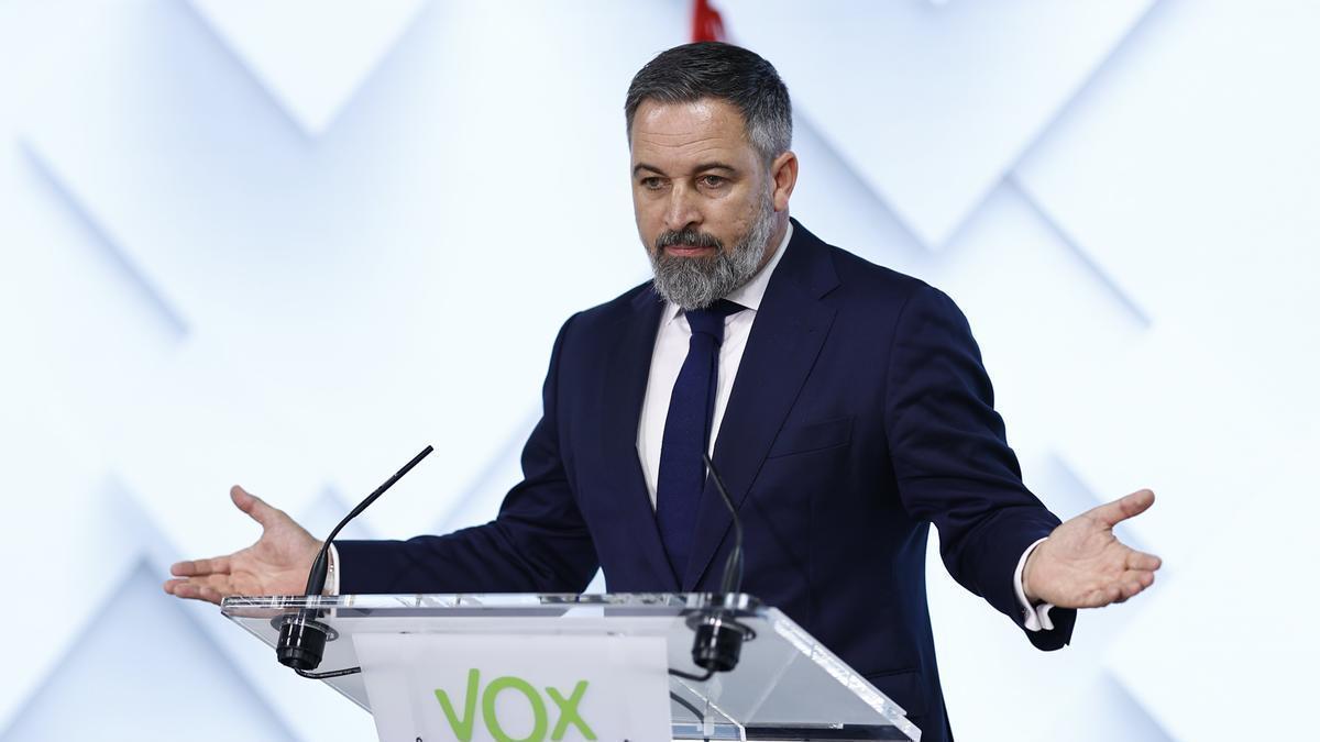 El líder de Vox, Santiago Abascal