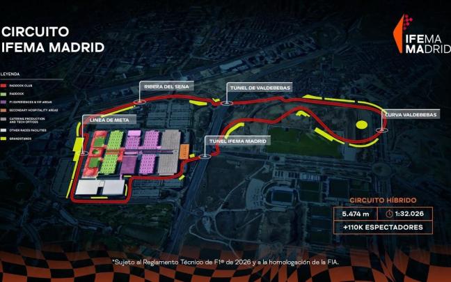 Imagen del circuito que albergará el GP de España de Fórmula 1 en Madrid. / EFE Imagen del circuito que albergará el GP de España de Fórmula 1 en Madrid.