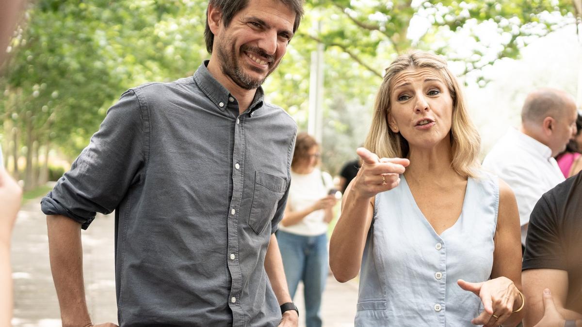 Ernest Urtasun y Yolanda Díaz, el pasado junio en la presentación de las listas de Sumar al 23-J.