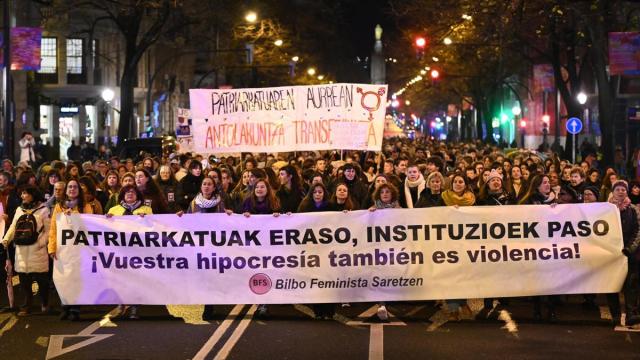 Manifestación por el 25N en Bilbao.
