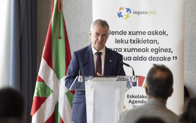 El lehendakari, durante su intervención.