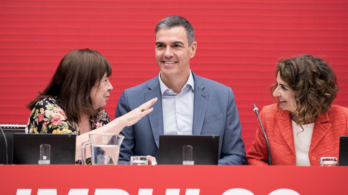 El presidente español, Pedro Sánchez, celebró en la Ejecutiva Federal del PSOE la victoria de Illa.