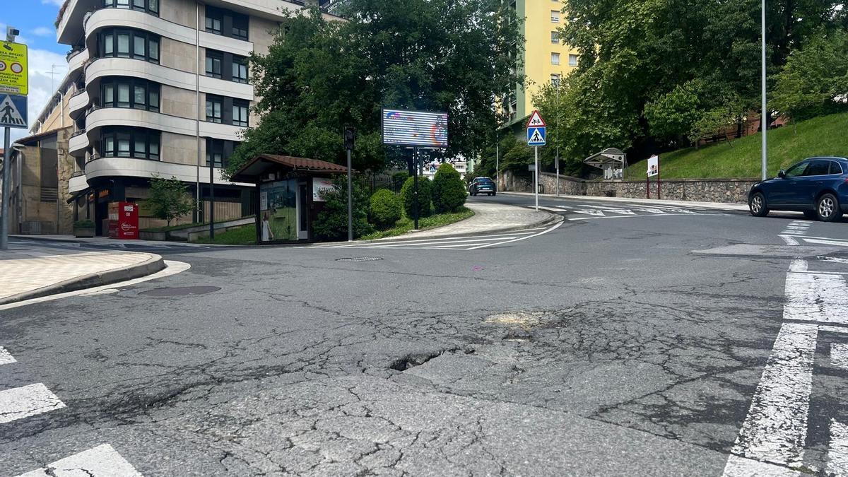 Ordizian asfaltatuko den zati bat.