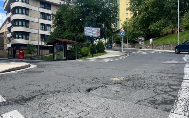 Ordizian asfaltatuko den zati bat.