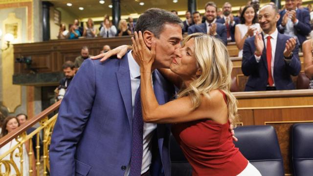 Pedro Sánchez y Yolanda Díaz durante la Sesión Constitutiva en el Congreso de los Diputados.