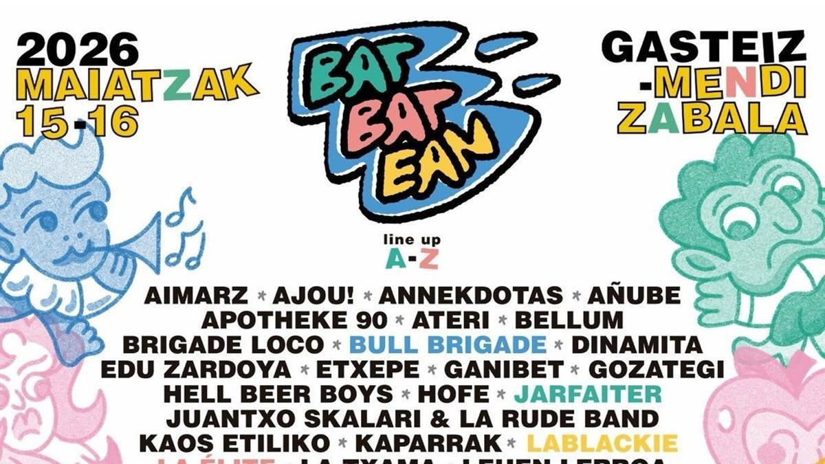 Batbatean jaialdiak 45 talde, 19 dj eta bost eszenatoki izango ditu maiatzaren 15ean eta 16an Gasteizen.