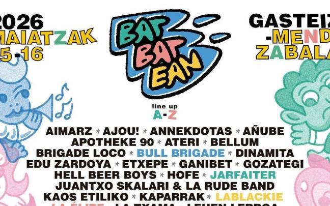 Batbatean jaialdiak 45 talde, 19 dj eta bost eszenatoki izango ditu maiatzaren 15ean eta 16an Gasteizen.
