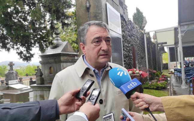 El presidente del PNV, Aitor Esteban, en Gernika