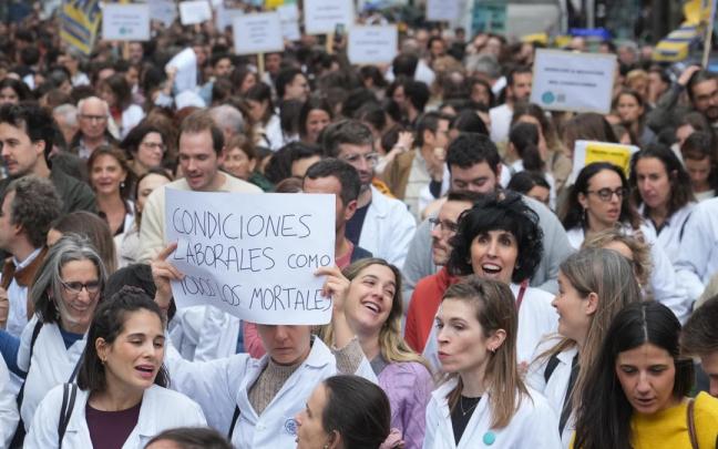 Imagen de una de las últimas manifestaciones médicas en Euskadi.