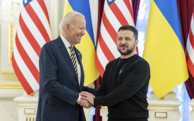 El presidente estadounidense, Joe Biden, y su homólogo ucraniano, Volodimir Zelenski, en una foto de archivo. El presidente estadounidense, Joe Biden, y su homólogo ucraniano, Volodimir Zelenski, en una foto de archivo.