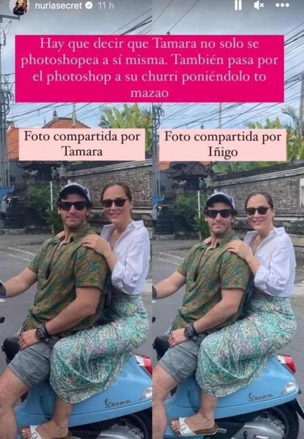 Las dos imágenes, compartidas por la periodista Nuria Marín.