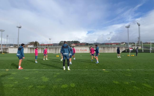 Imagen del entrenamiento de hoy en Lezama 