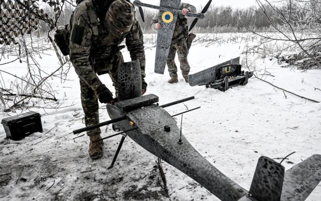 Soldados ucranianos, en el frente.