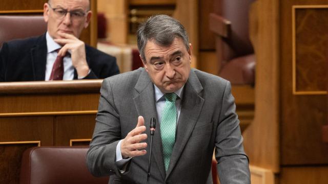 El portavoz del PNV, Aitor Esteban, interviene durante una sesión de control al Gobierno, en el Congreso de los Diputados.