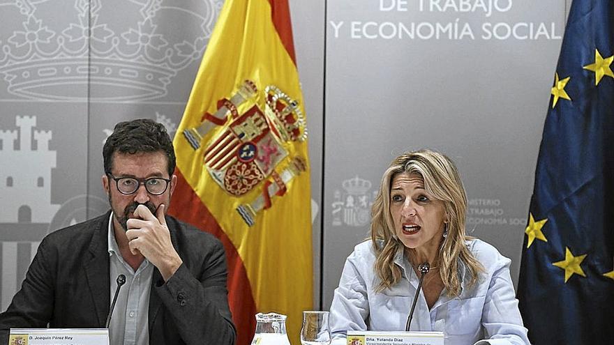 Joaquín Pérez Rey y Yolanda Díaz, en una comparecencia pública el pasado mes de diciembre.