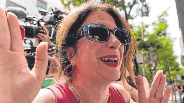 Imagen de archivo de Leire Díez en junio pasado, cuando acudió a Ferraz a dar explicaciones