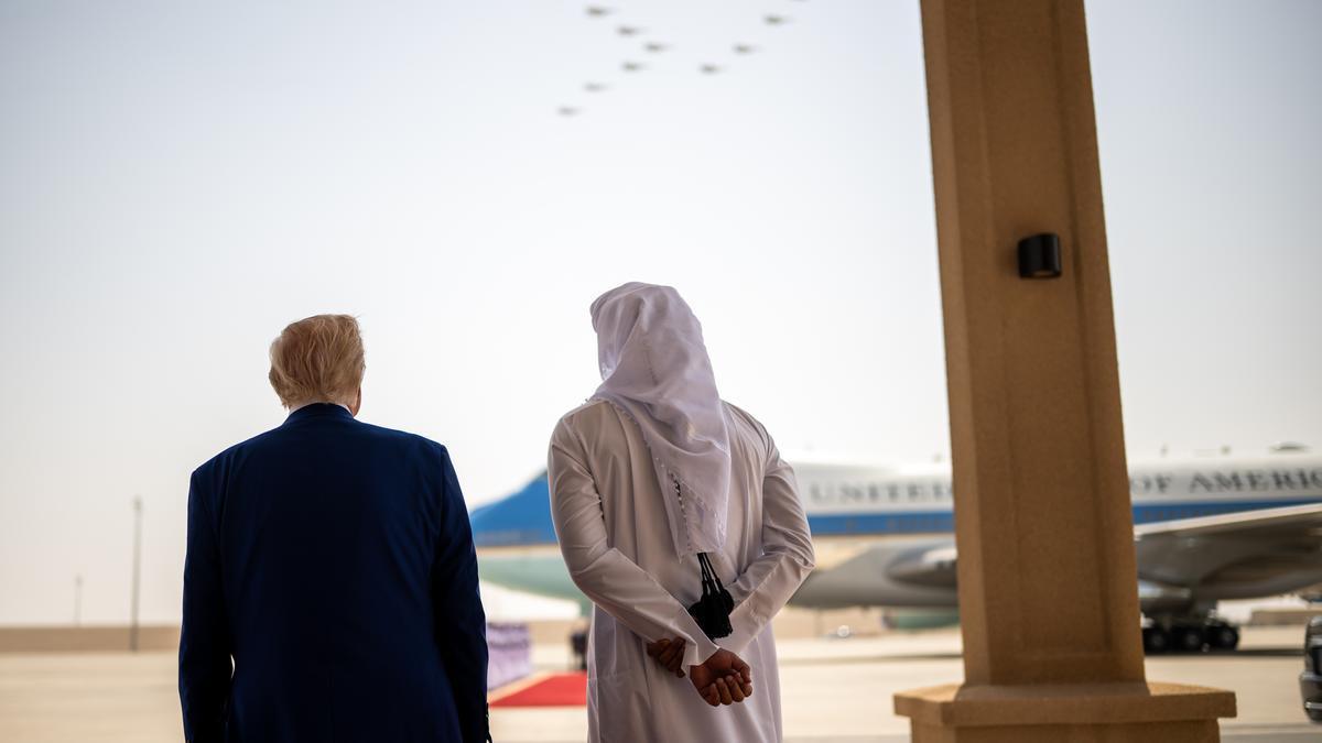 Trump, junto al amir de Qatar.
