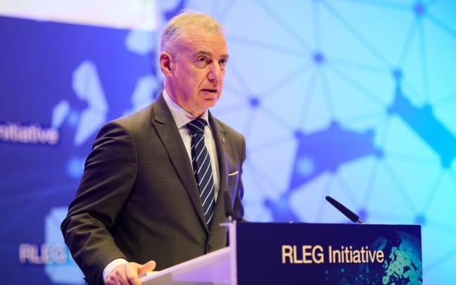 El Lehendakari, Iñigo Urkullu, durante la reunión del grupo de regiones europeas con competencias legislativas-RLEG.