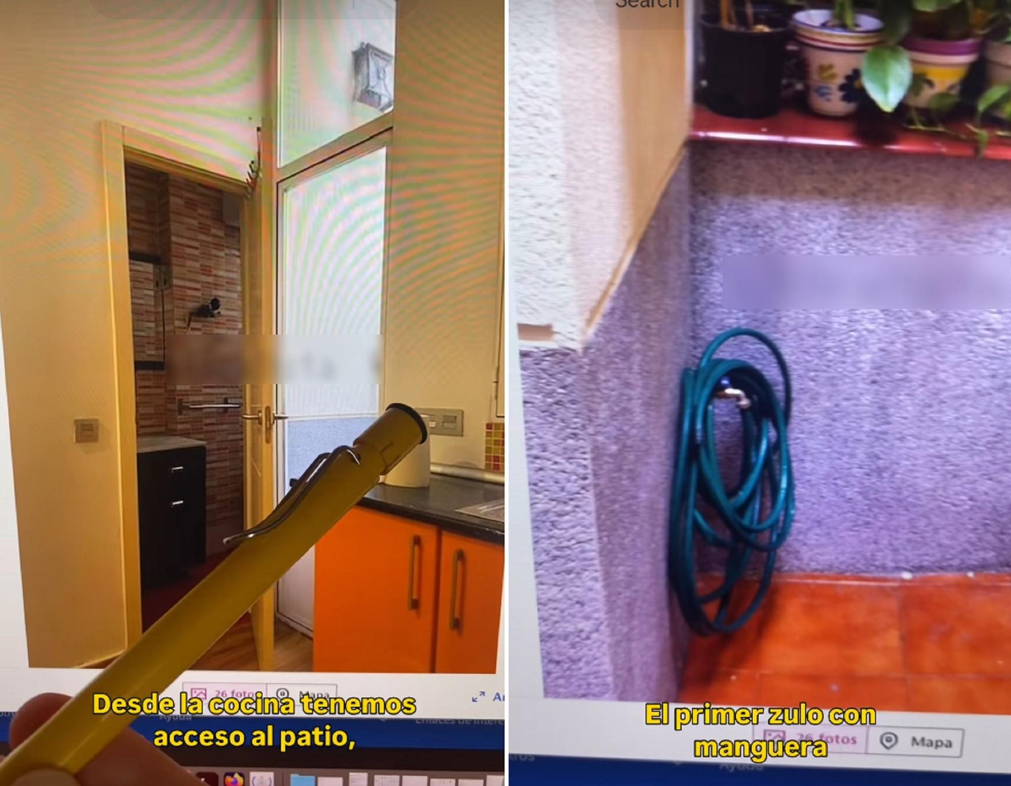El piso tiene una pequeña sorpresa en el patio: una manguera.