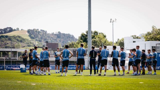 Un entrenamiento de la Real esta temporada. Real Sociedad