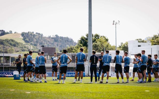 Un entrenamiento de la Real esta temporada. Real Sociedad
