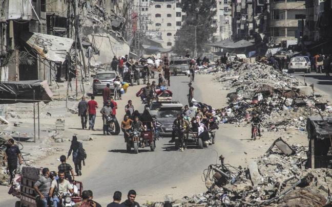 Estado del campo de refugiados de Yabalia en Gaza un año después de inicio de la ofensiva israelí.