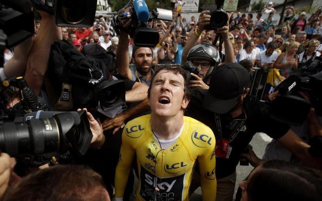 Geraint Thomas, tras su victoria en el Tour de 2018.