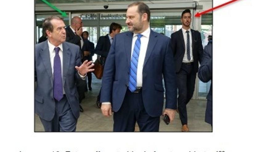 Foto en la que coinciden Koldo García, José Luis Ábalos y Rubén de Aldama.